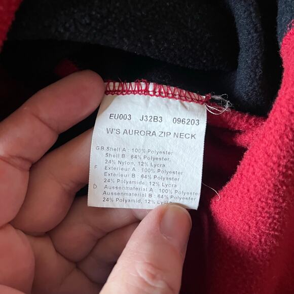 The North Face Women's Polartec Half Zip Fleece Pullover-Red/Black - Picture 9 of 14